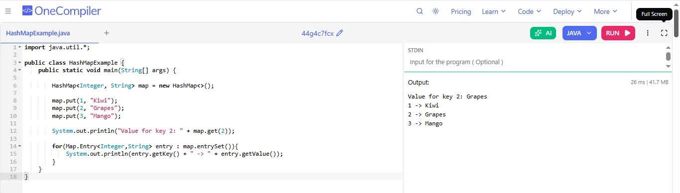 hashmap in java