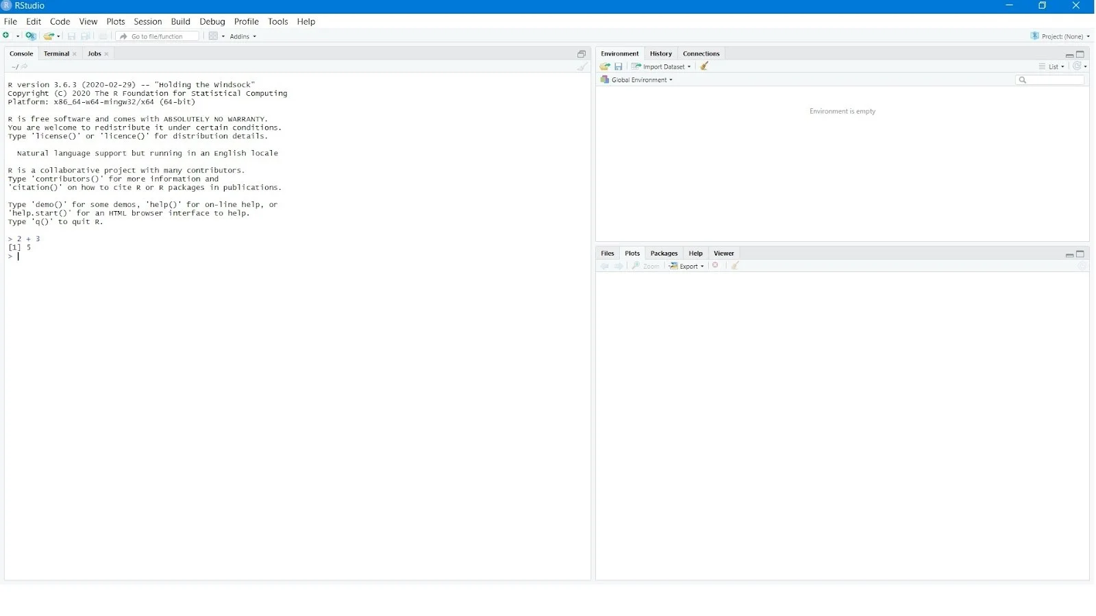 hello world program in R