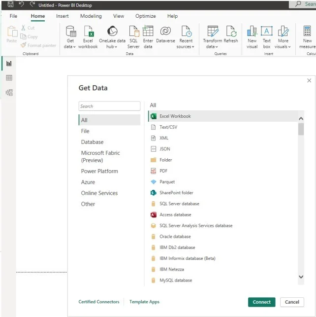 how to connect data sources in power bi