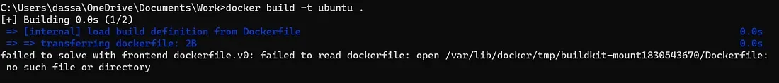 Dockerfile in Ubuntu Container
