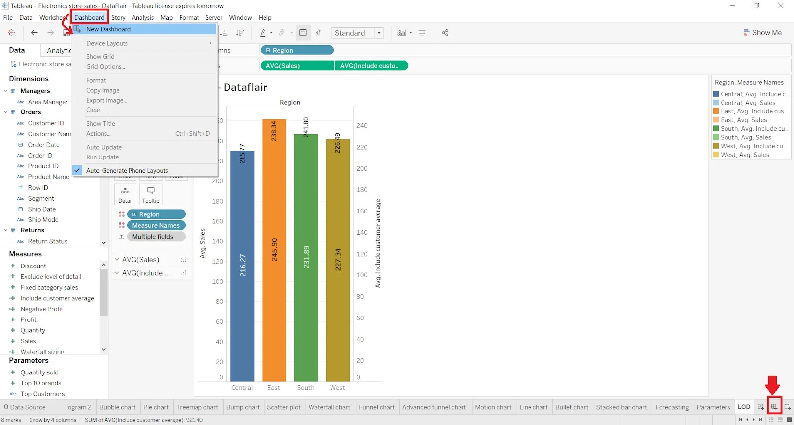 how to create a tableau dashboard