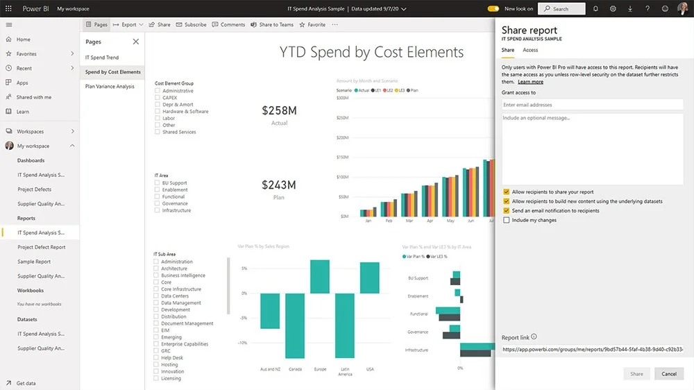 how to share reports in power bi
