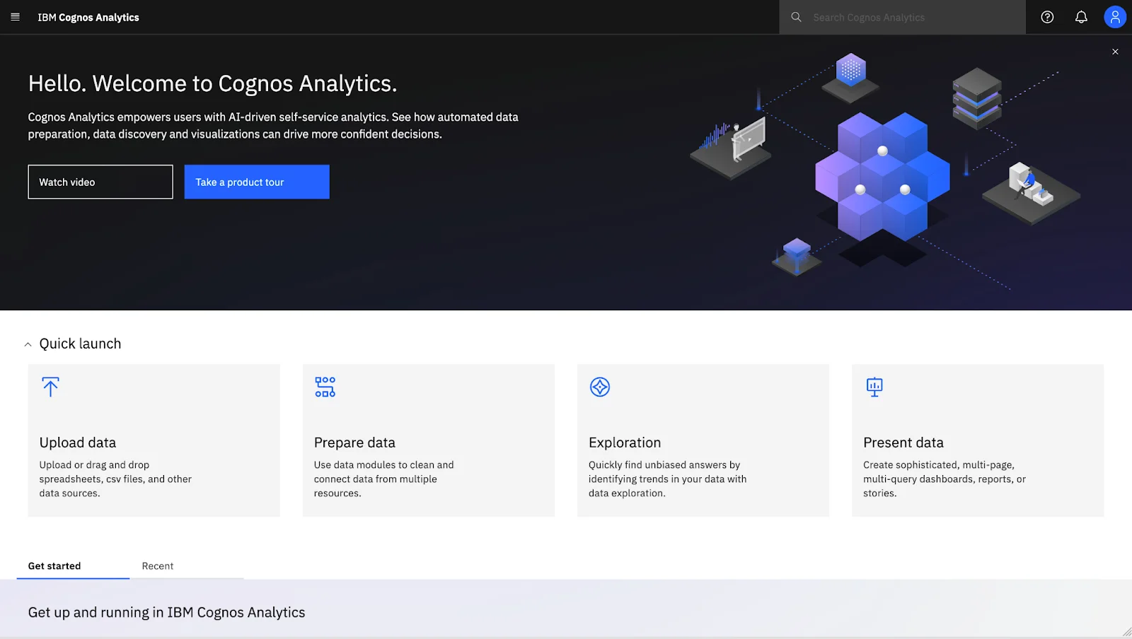 IBM Cognos Analytics dashboard, a Power BI alternative