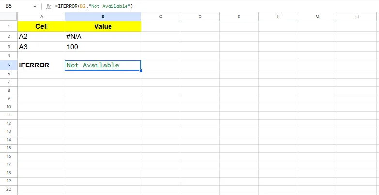 iferror excel formula