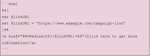 ampscript tracking links