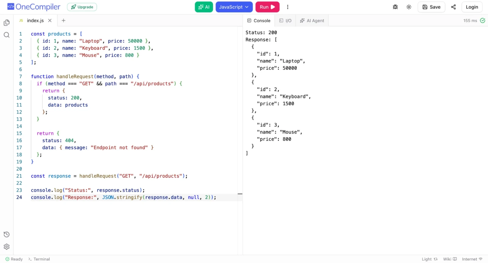 Simulating a Simple API Endpoint