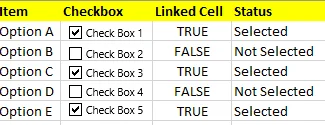 How to Link Legacy Checkboxes in Excel?