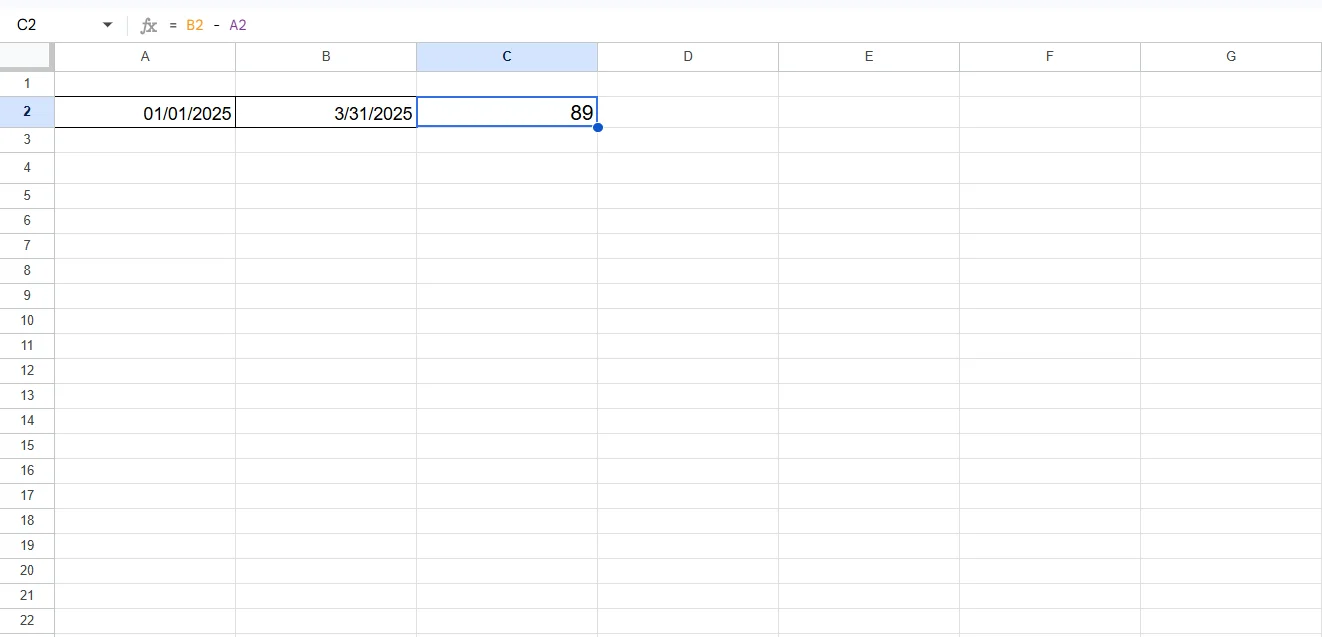 Basic date subtraction