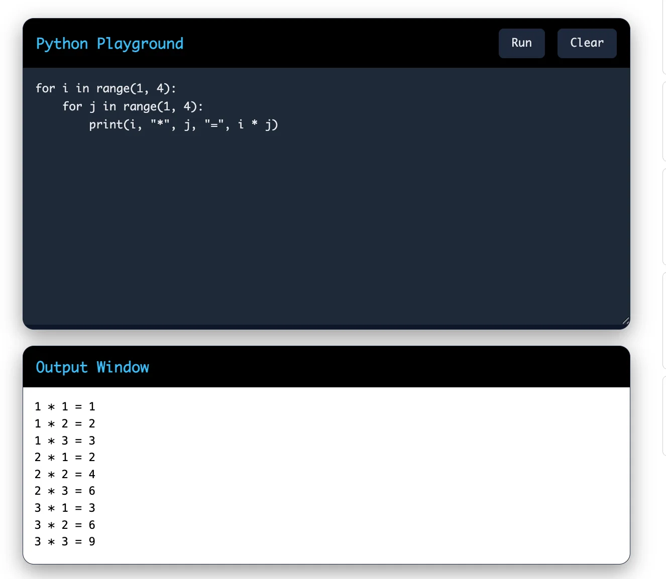 Nested For Loop in Python