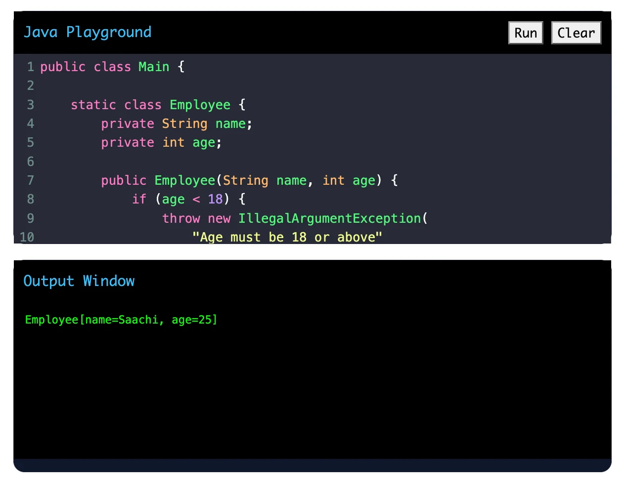 Example of Java Program