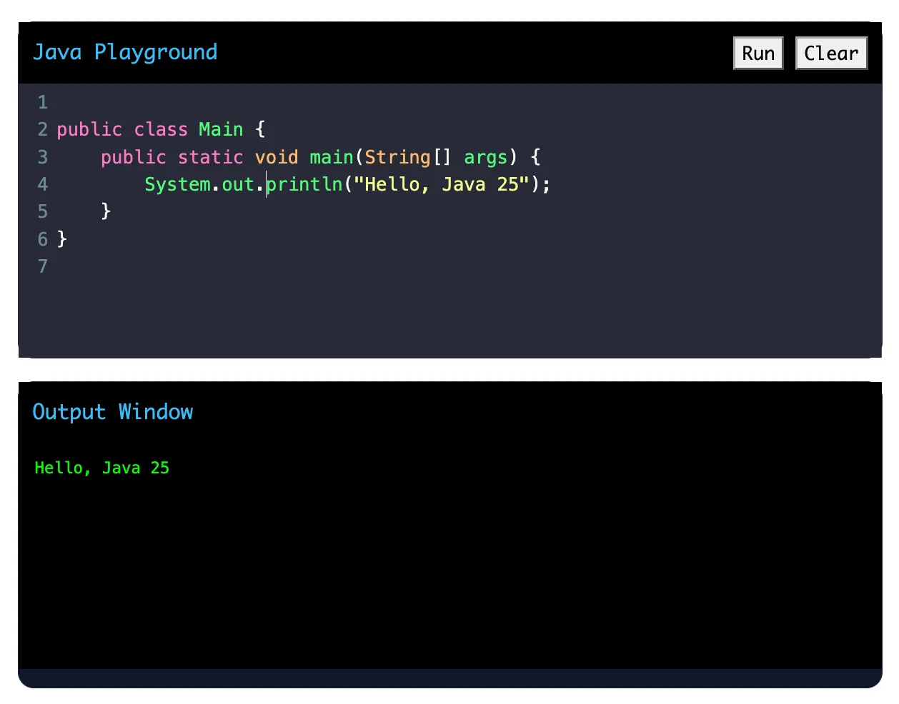 Java 25 key features and new language enhancements.