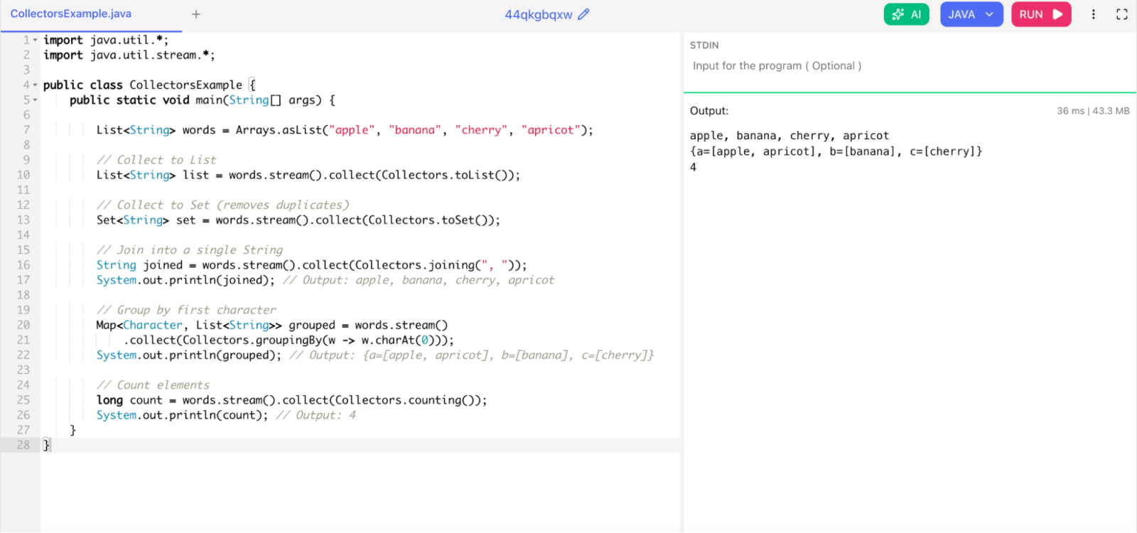 What are Collectors in the Stream API