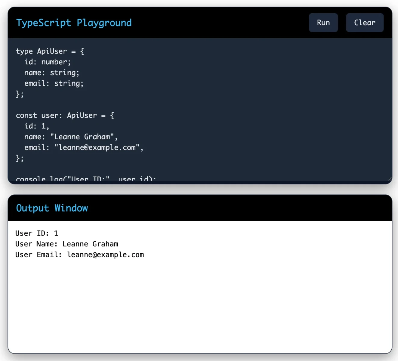 Example: Fetching User Data with Console Output