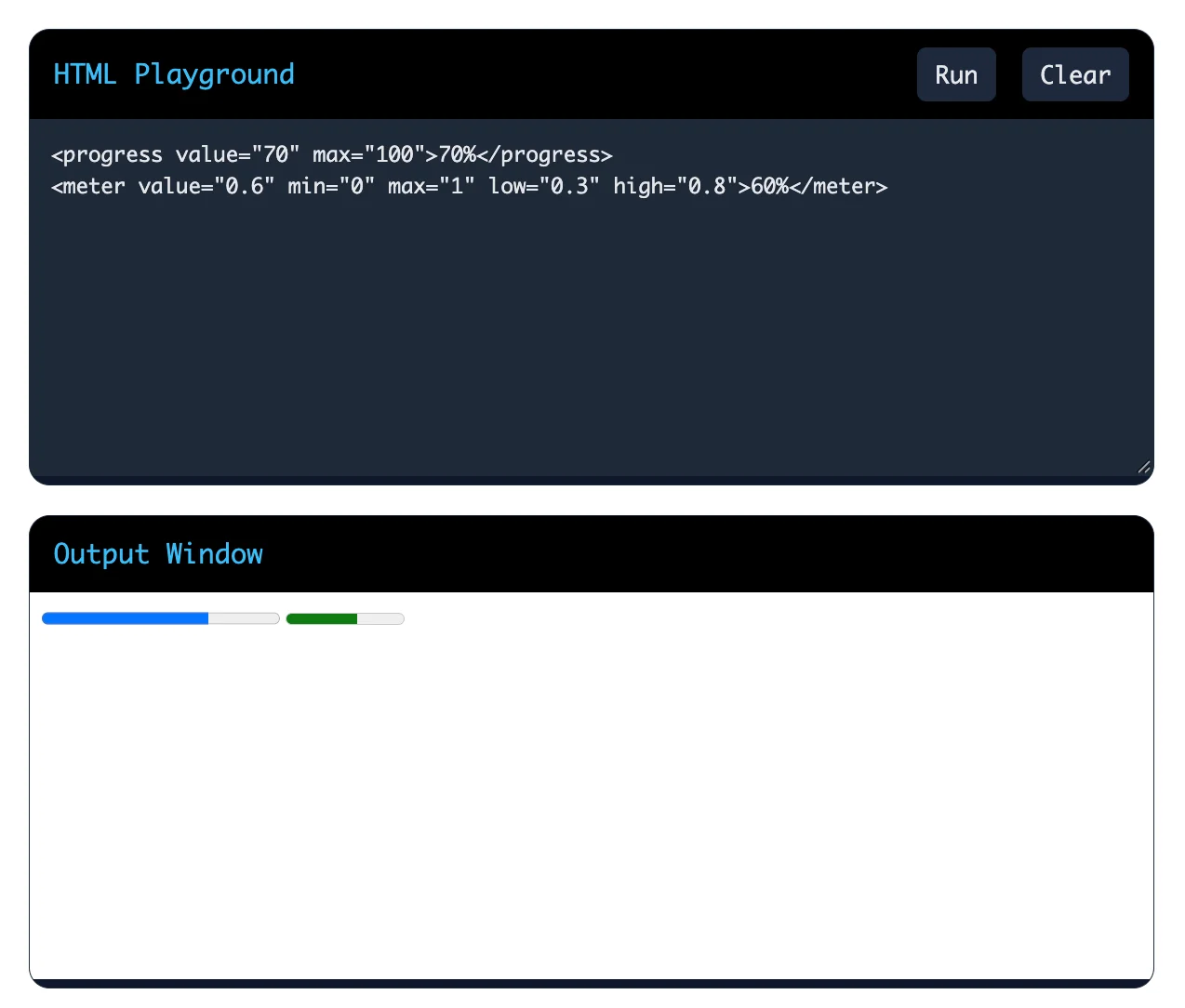 What is the difference between the <meter> and <progress> elements?