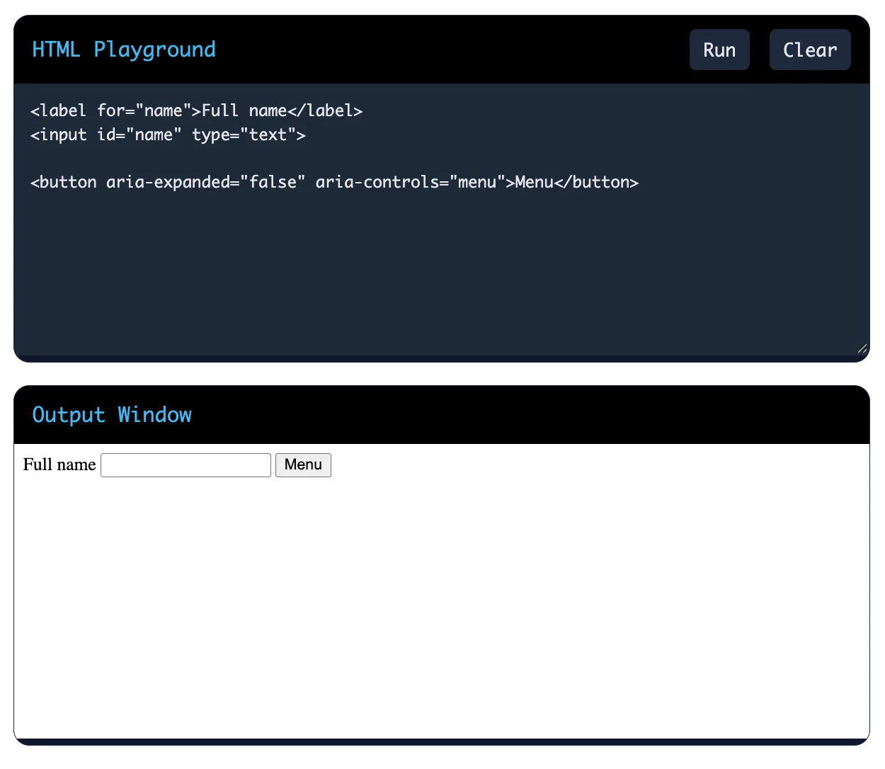 How do you improve accessibility in HTML using labels, alternative text and ARIA attributes?