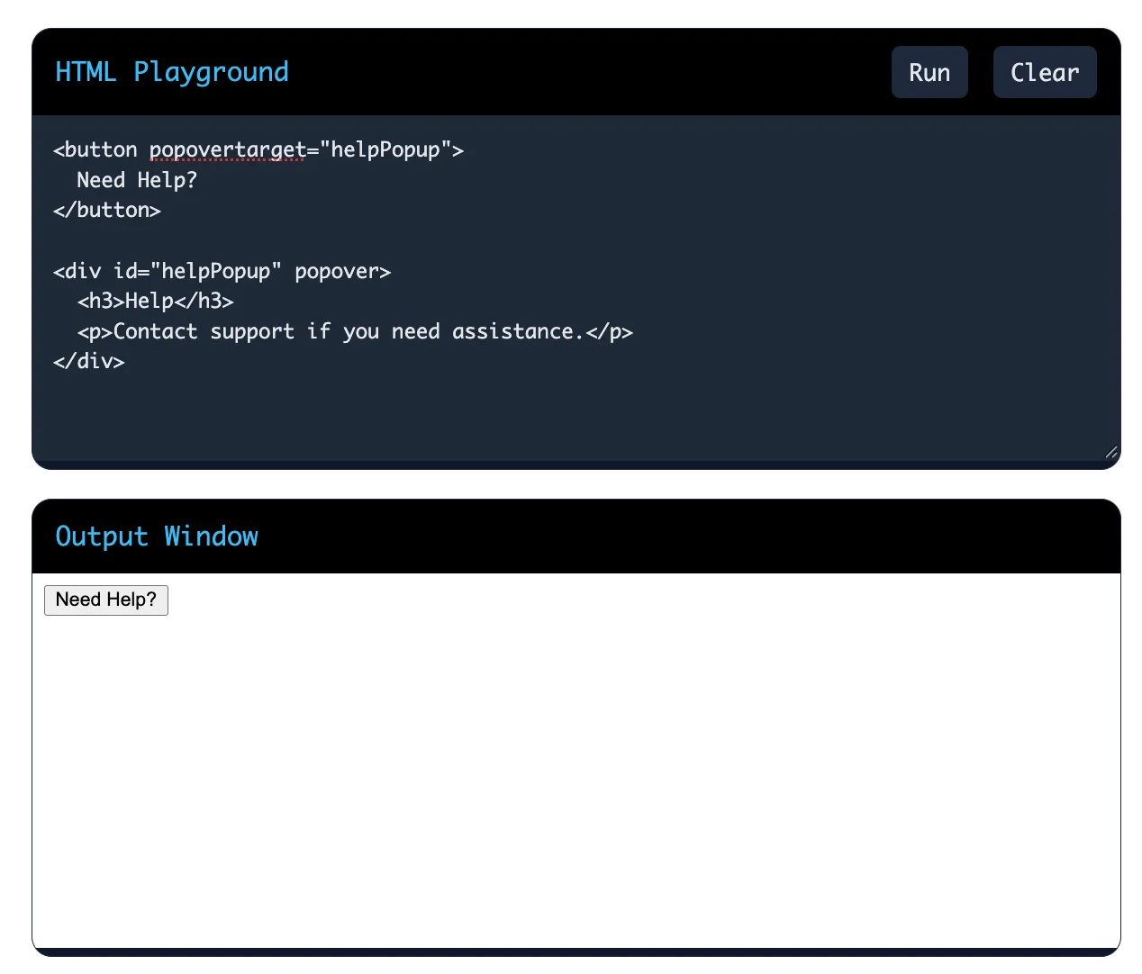 How could you use the HTML Popover API to achieve this?