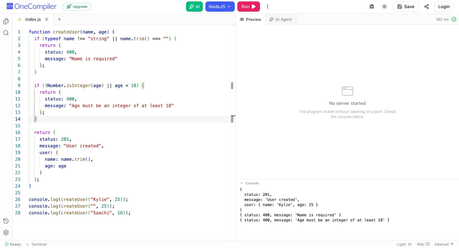 Validating API Input