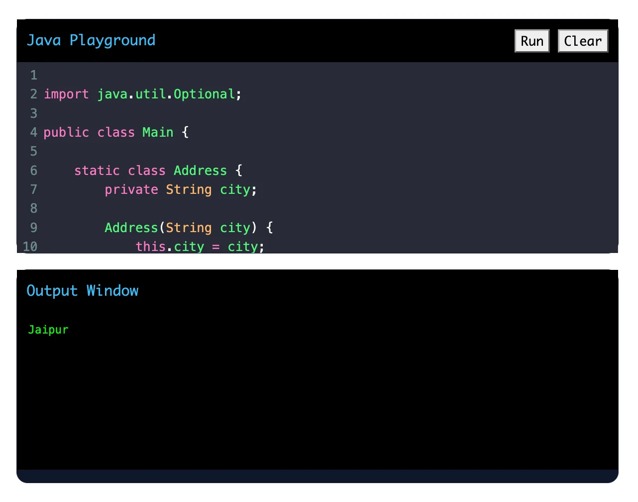 Java Optional, map(), flatMap(), and orElseGet() for handling missing values.
