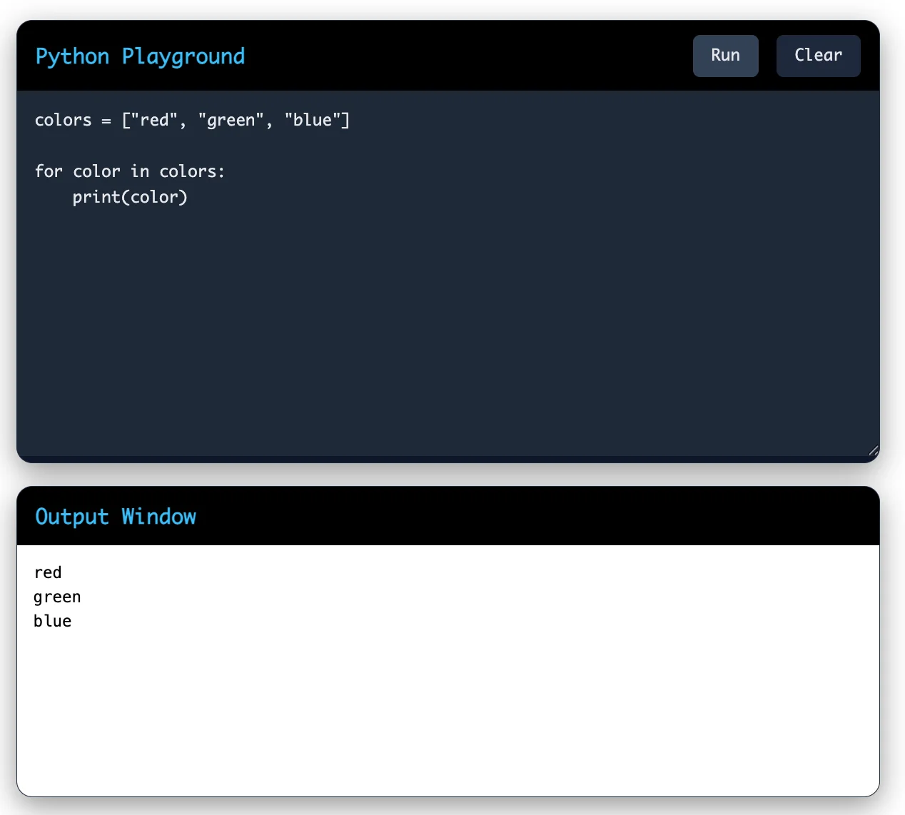 Python Example: Iterating Over a List