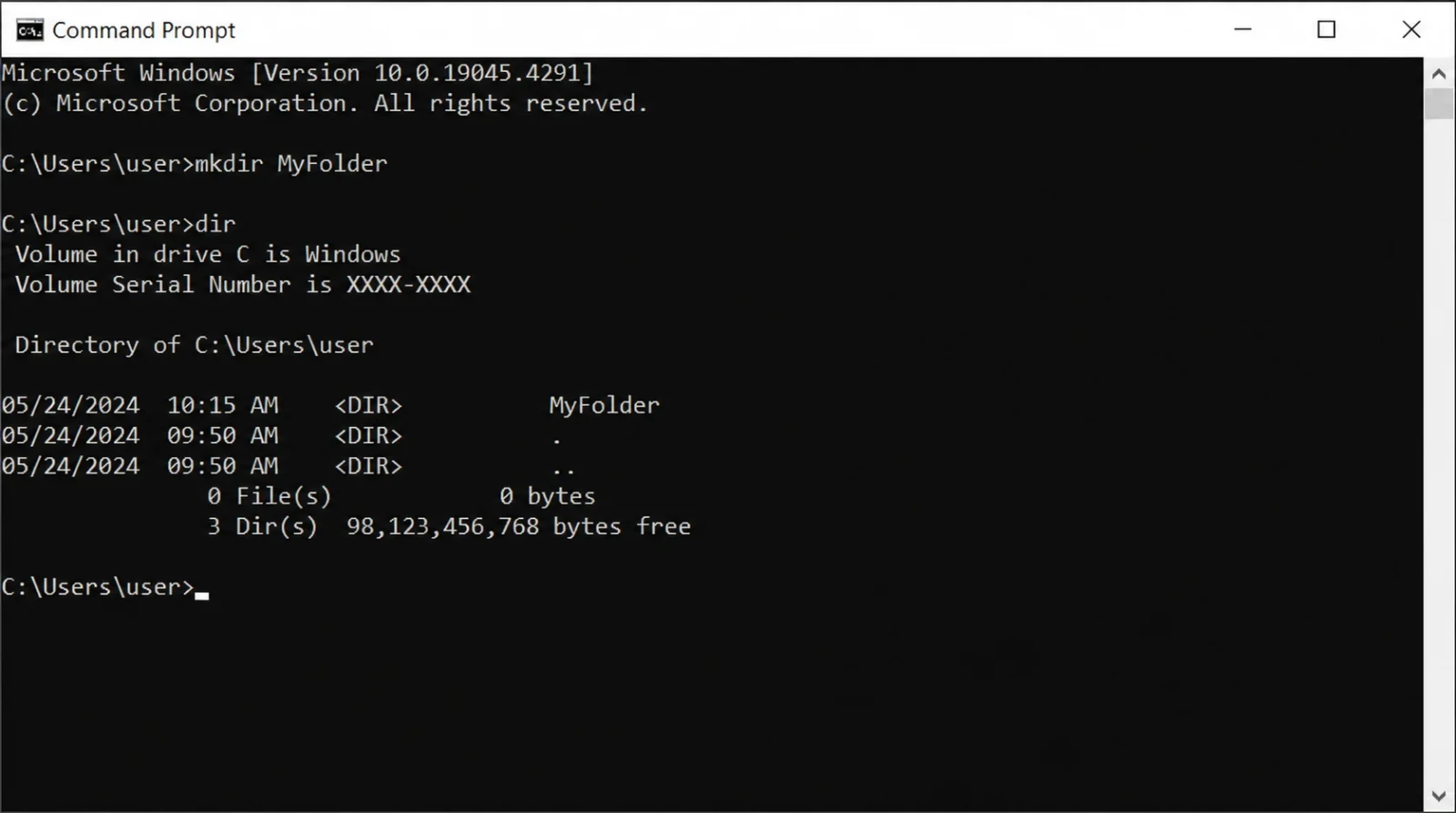 Key Command Prompt Commands: mkdir