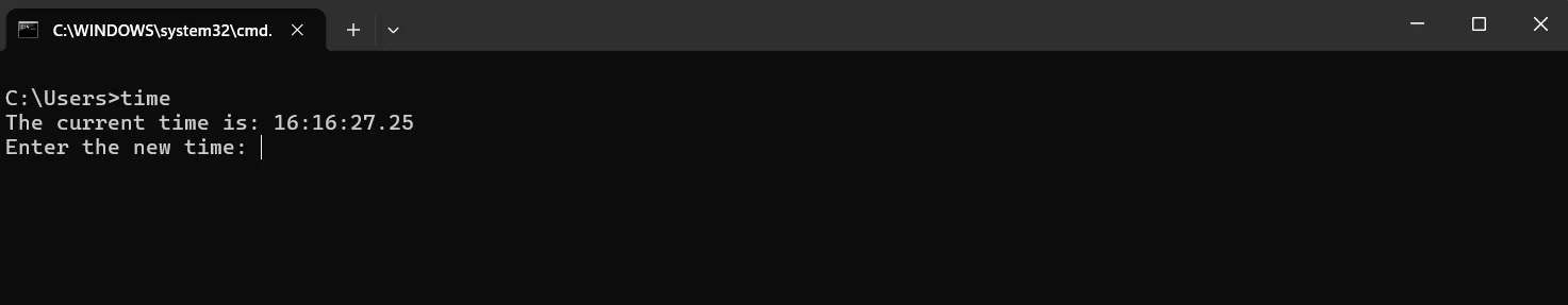Key Command Prompt Commands: time
