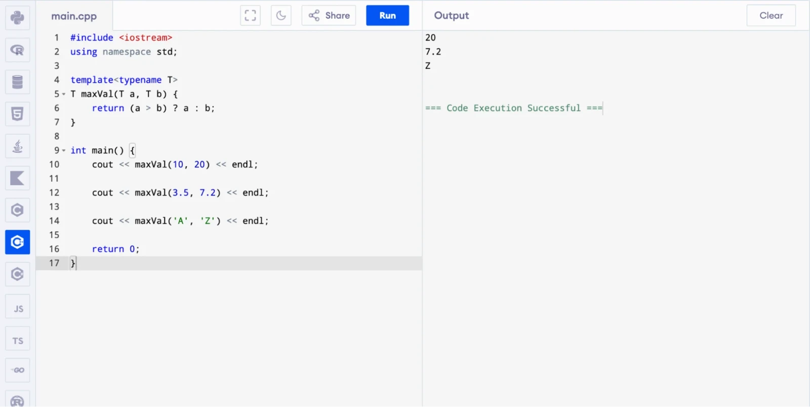 What is a template in C++?
