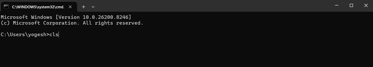Key Command Prompt Commands: cls