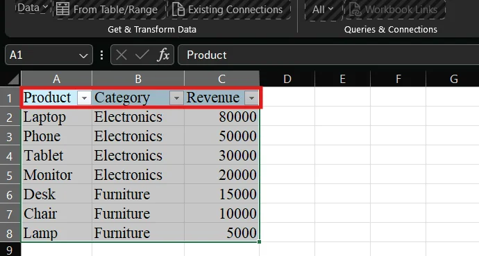 SUBTOTAL with Filters: step 2: apply filter
