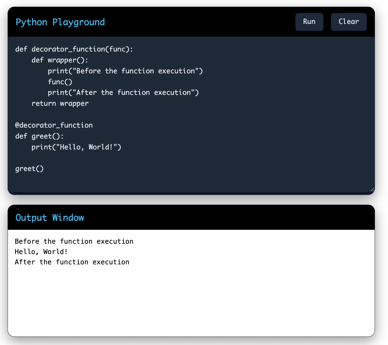 Example: Basic Python Decorator
