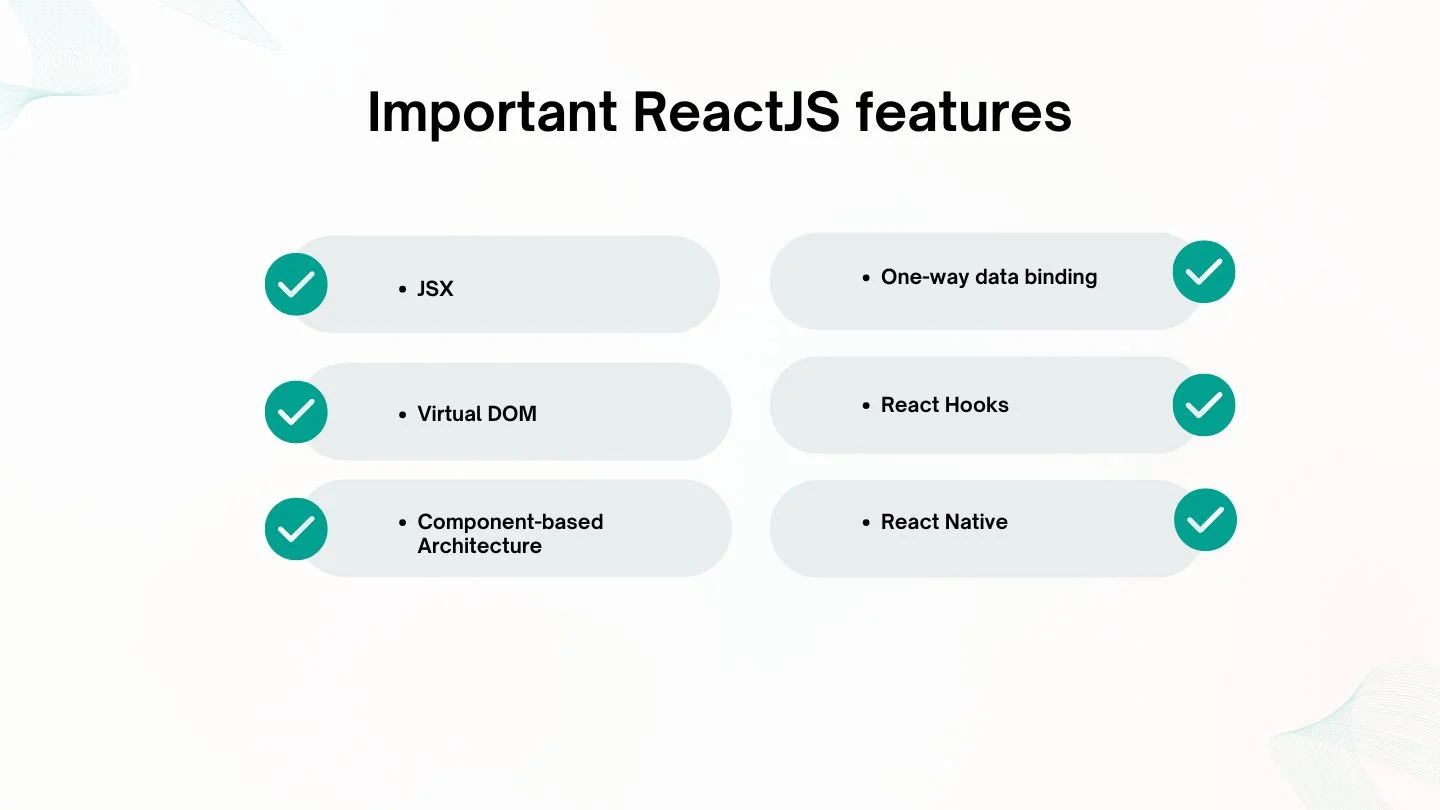 Important ReactJS features