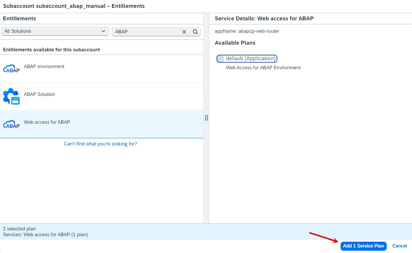 increase a quote for abap web access