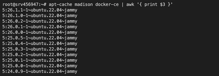 install any previous version of docker