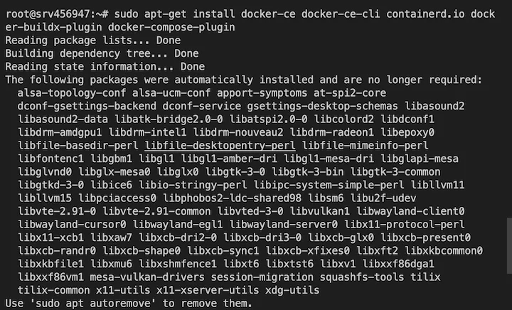 install the latest package of docker