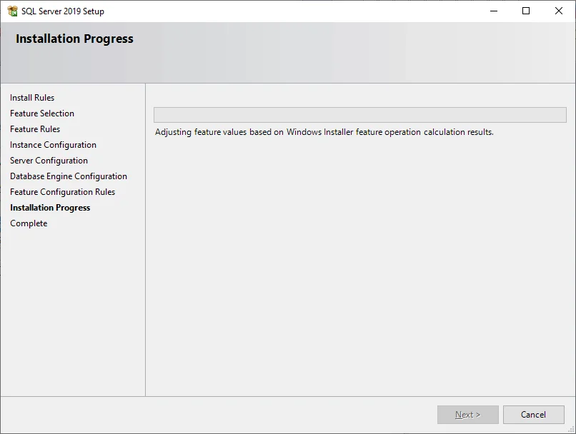 Installing Microsoft SQL server