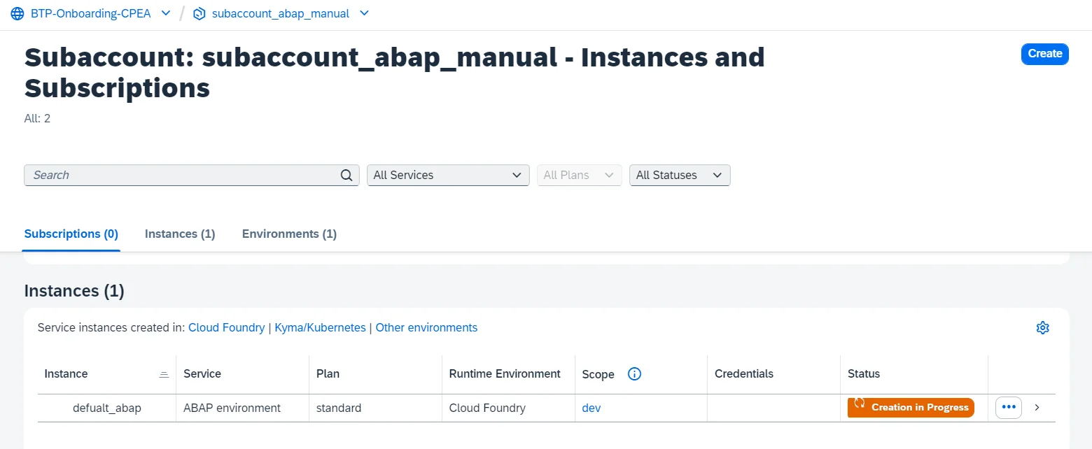 instances and subscriptions in abap