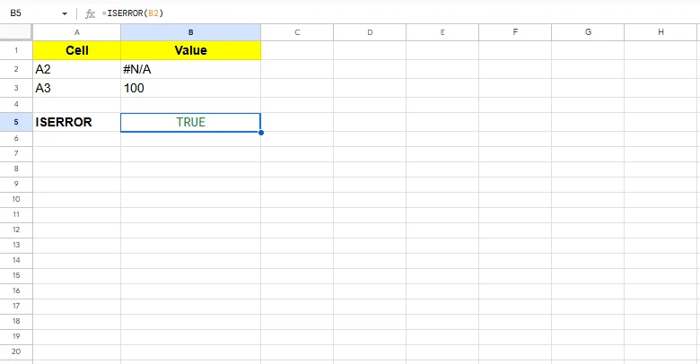 iserror excel formula