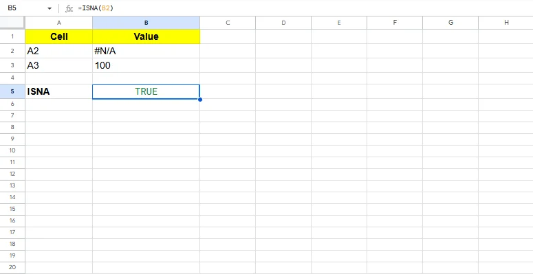 isna excel formula