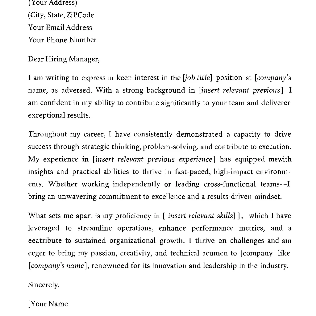job application prompt