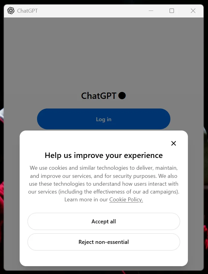 log in to your account