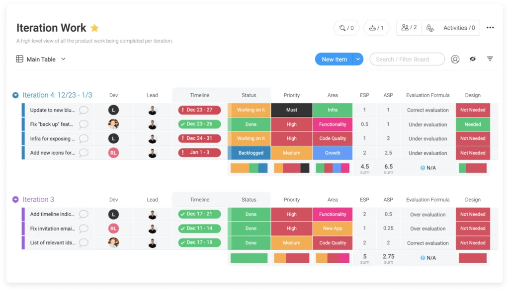 mondaycom interface