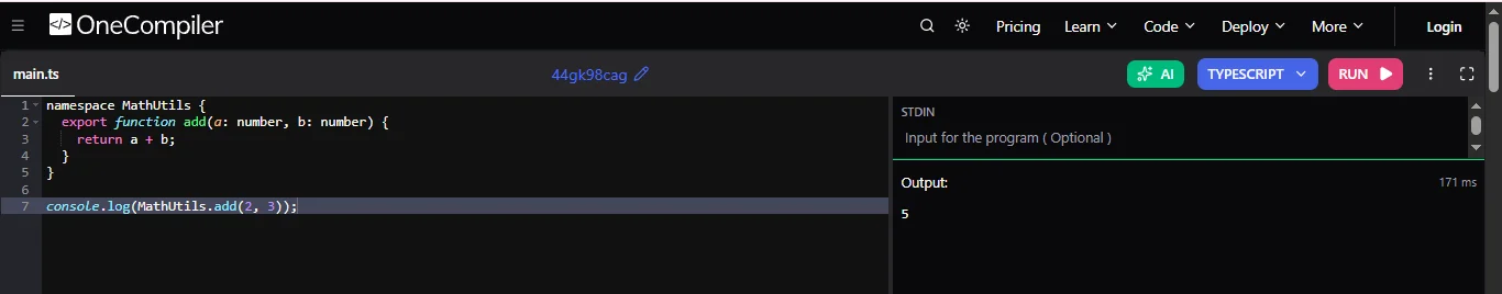 namespaces and modules in typescript