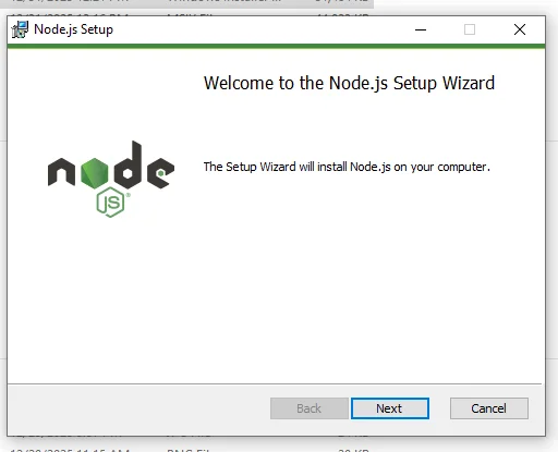 nodejs setup wizard for Claude Code installation