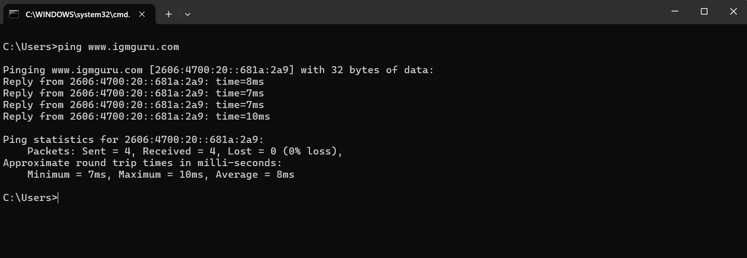 ping command
