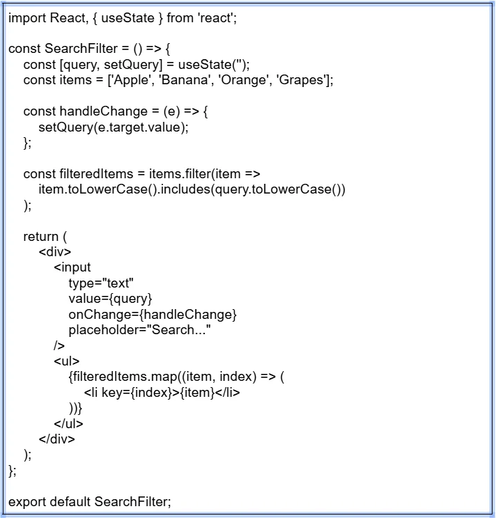 program to implement a search bar