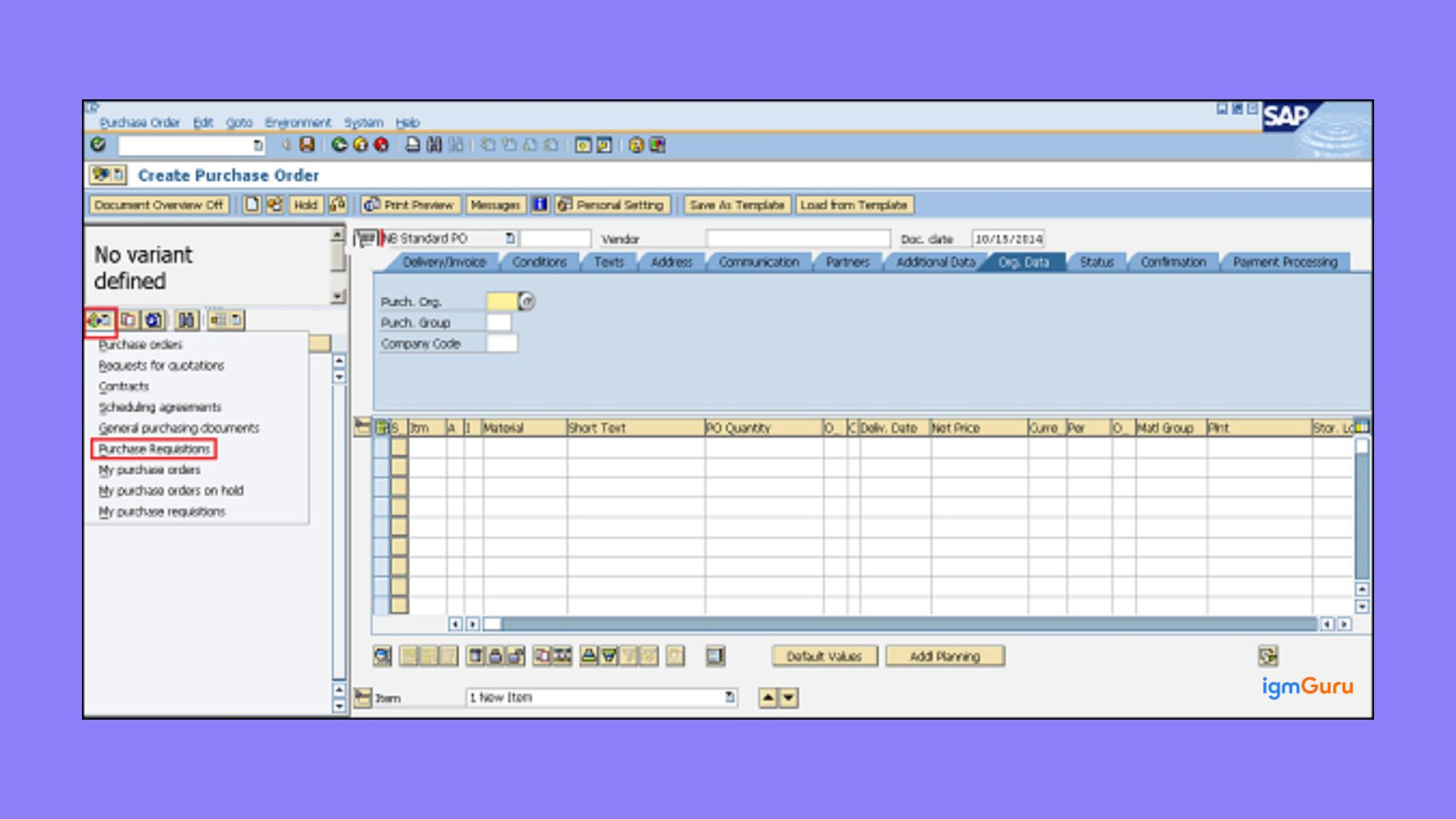 purchase order