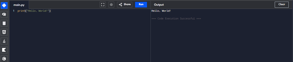 python hello world program example