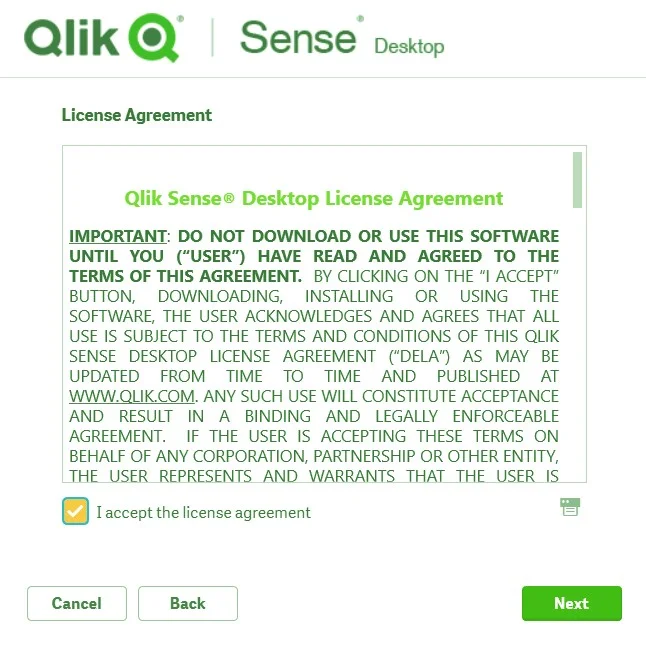 qlik sense license agreement