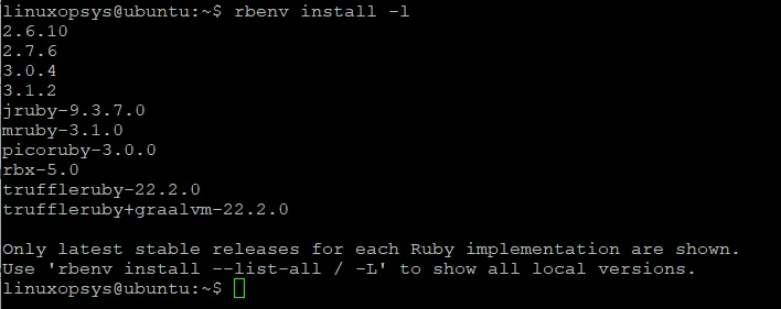 rbenv install