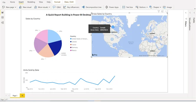 report building in power bi desktop