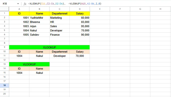 XLOOKUP() vs. VLOOKUP(): return multiple values